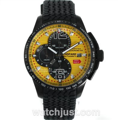 Chopard Gran Turismo XL Miglia Working Chronograph PVD Case with Yellow Dial-Lady Size