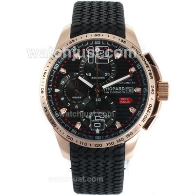 Chopard Gran Turismo XL Miglia Working Chronograph Rose Gold Case with Black Dial-Lady Size