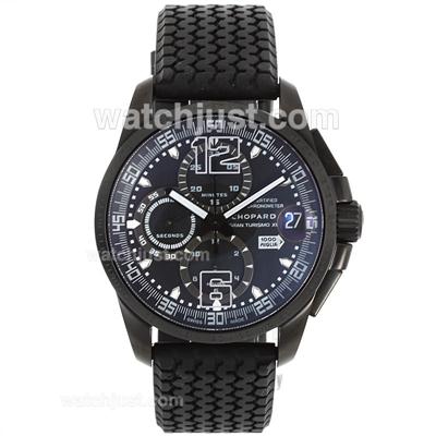 Chopard Mille Miglia GT XL Chrono Swiss Valjoux 7750 Movement PVD Case with Black Dial-Rubber Strap