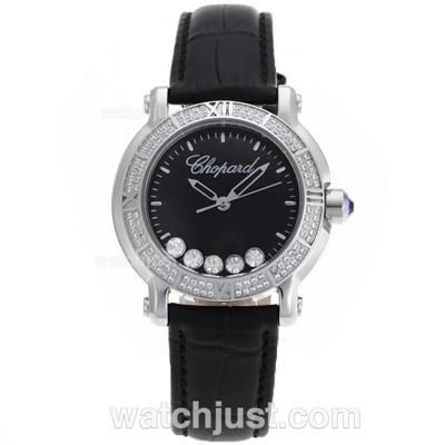 Chopard Happy Sport Diamond Bezel with Black Dial-Sapphire Glass