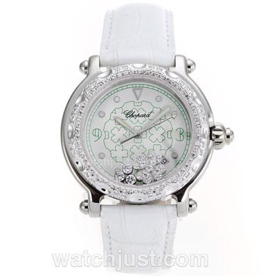 Chopard Happy Sport Diamond Bezel with White Dial-Sapphire Glass