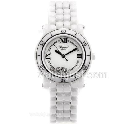 Chopard Happy Sport Full White Authentic Ceramic with White Dial-Lady Size