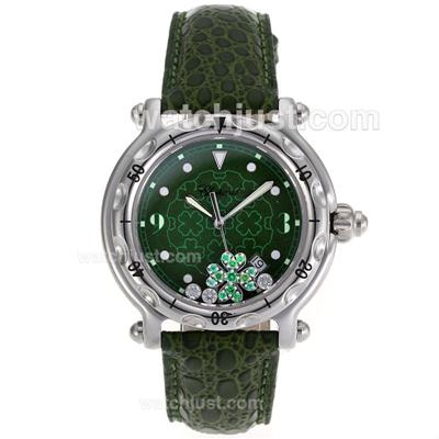 Chopard Happy Sport Green Dial with Leather Strap-Sapphire Glass