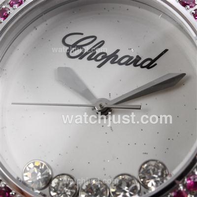 Chopard Happy Sport Purple Diamond Bezel with White Dial-Sapphire Glass