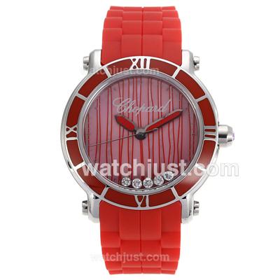 Chopard Happy Sport Red Bezel and Dial with Rubber Strap-Sapphire Glass