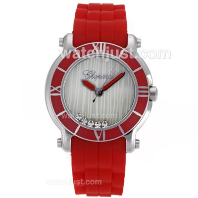 Chopard Happy Sport Red Bezel with MOP Dial-Red Rubber Strap