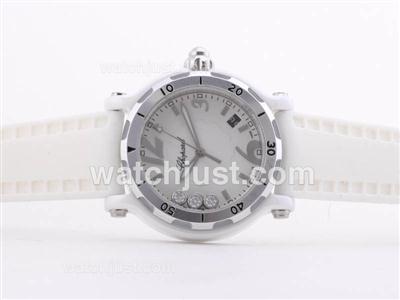 Chopard Happy Sport Swiss ETA Movement Ceramic Case-Happy White Edition