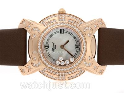 Chopard Happy Sport Swiss ETA Movement Rose Gold Case Diamond Bezel with MOP Dial