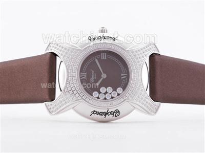 Chopard Happy Sport Swiss ETA Movement With Design Diamond Crested-Brown Dial