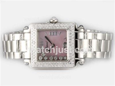 Chopard Happy Sport Swiss ETA Movement with Diamond Bezel Pink Dial Lady Size