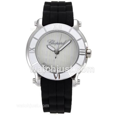 Chopard Happy Sport White Bezel with MOP Dial-Black Rubber Strap