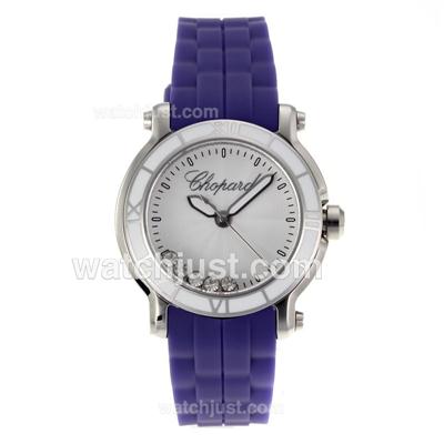 Chopard Happy Sport White Dial with Blue Rubber Strap-Sapphire Glass