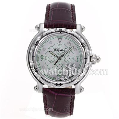 Chopard Happy Sport White Dial with Leather Strap-Sapphire Glass