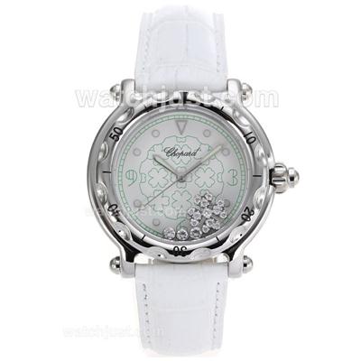 Chopard Happy Sport White Dial with White Leather Strap-Sapphire Glass