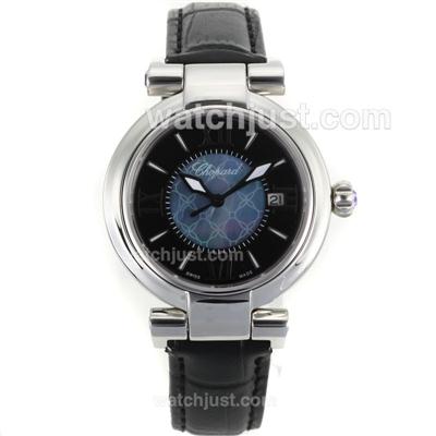 Chopard Imperial with MOP/Black Dial-Black Leather Strap