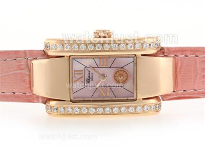 Chopard Las Strada Rose Gold Case Diamond Bezel with Pink MOP Dial-Lady Size