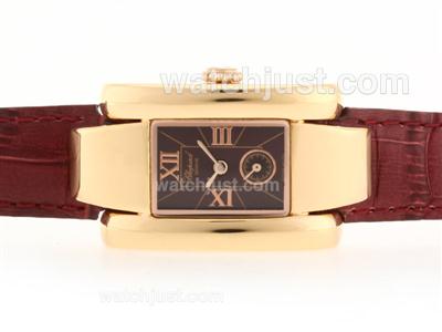 Chopard Las Strada Rose Gold Case with Red-Brown Dial-Lady Size