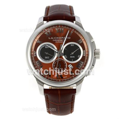 Chopard LUC Automatic Roman Markers with Brown Dial-Leather Strap