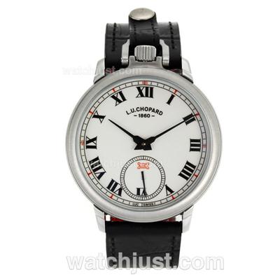 Chopard LUC Manual Winding Roman Markers with White MOP Dial-Leather Strap