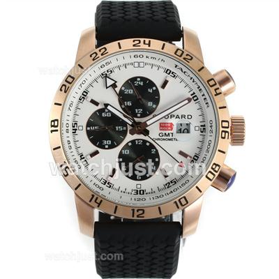 Chopard Miglia GMT Automatic Rose Gold Case with White Dial-Rubber Strap