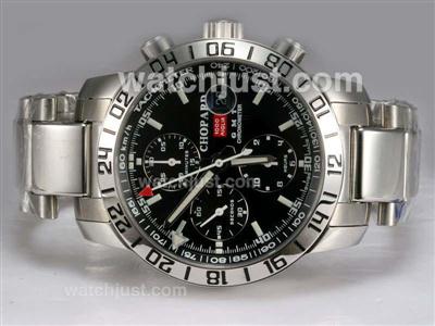 Chopard Mille Miglia Chrono GMT Swiss Valjoux 7750 Movement Black Dial AR-Coating with Black Dial