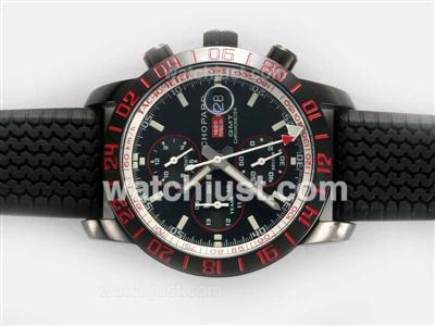 Chopard Mille Miglia GMT Automatic PVD Case with Black Dial Same Chassis As 7750-High Quality