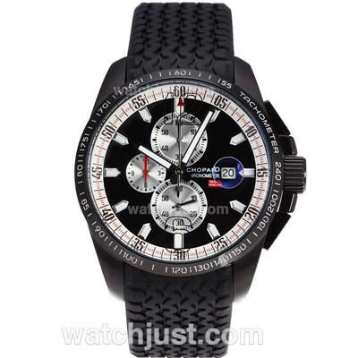 Chopard Mille Miglia GT XL Working Chronograph PVD Case with Black Dial-Rubber Strap