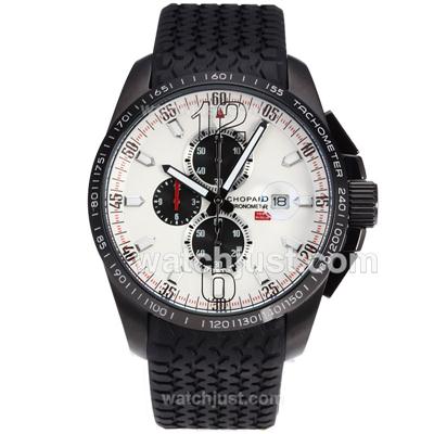 Chopard Mille Miglia GT XL Working Chronograph PVD Case with White Dial-Rubber Strap