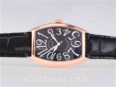 Franck Muller Casablanca Automatic Rose Gold Case with Black Dial-Number Marking