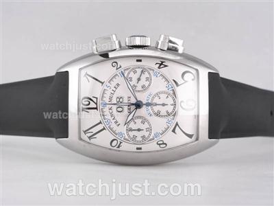 Franck Muller Casablanca Big Date Chrono Swiss Valjoux 7750 Movement with White Dial