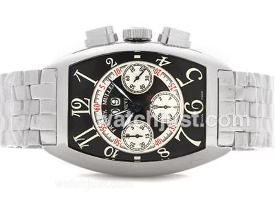 Franck Muller Casablanca Chronograph Swiss Valjoux 7750 Movement with Black Dial S/S