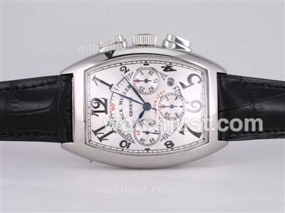 Franck Muller Casablanca Chronograph Swiss Valjoux 7750 Movement with White Dial