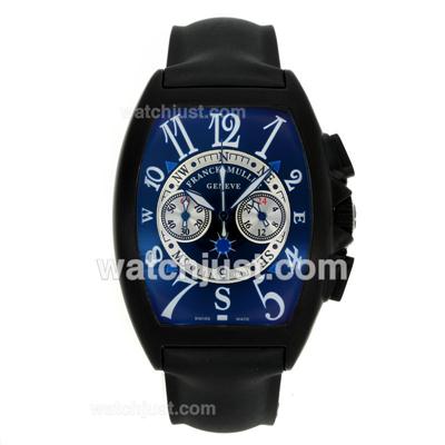 Franck Muller Casablanca Working Chronograph PVD Case with Black Dial-Blue Markers