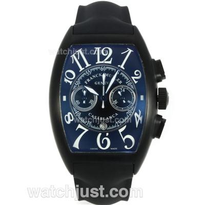 Franck Muller Casablanca Working Chronograph PVD Case with Black Dial-Rubber Strap