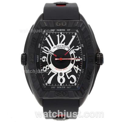Franck Muller Conquistador Automatic PVD Case White Markers with Black Dial-Rubber Strap