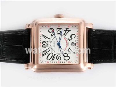 Franck Muller Conquistador Automatic Rose Gold Case with White Dial