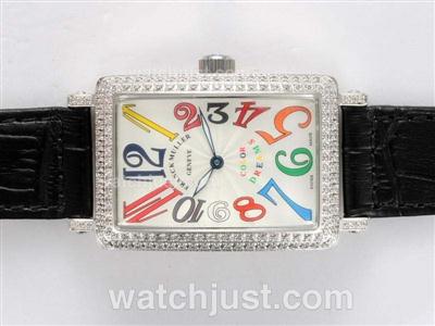 Franck Muller Color Dreams Swiss ETA Movement Diamond Bezel with White Dial