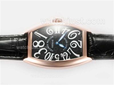 Franck Muller Crazy Hours Automatic Rose Gold Case with Black Dial