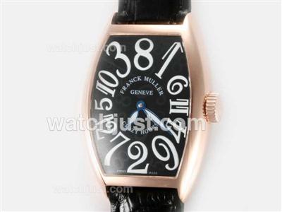 Franck Muller Crazy Hours Automatic Rose Gold Case with Black Dial