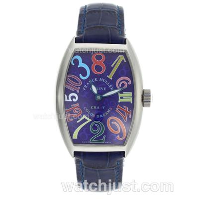 Franck Muller Crazy Hours Automatic with Blue Dial and Strap
