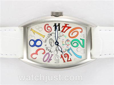 Franck Muller Crazy Hours Automatic with White Dial and Strap