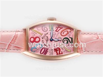 Franck Muller Crazy Hours Color Dreams Automatic Rose Gold Case with Pink Dial