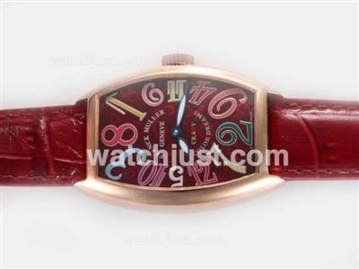 Franck Muller Crazy Hours Color Dreams Automatic Rose Gold Case with Red Dial