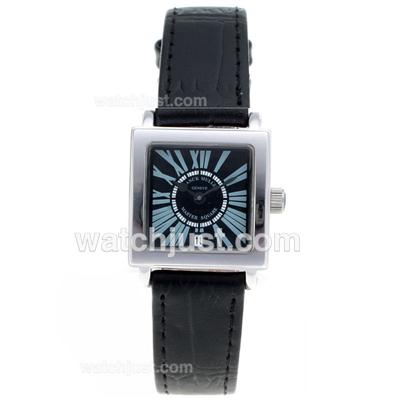 Franck Muller Master Square Blue Roman Markers with Black Dial-Lady Size