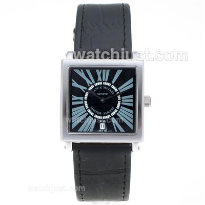 Franck Muller Master Square Blue Roman Markers with Black Dial-Mid Size