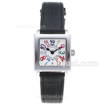 Franck Muller Master Square Colorful Number Markers with White Dial-Lady Size