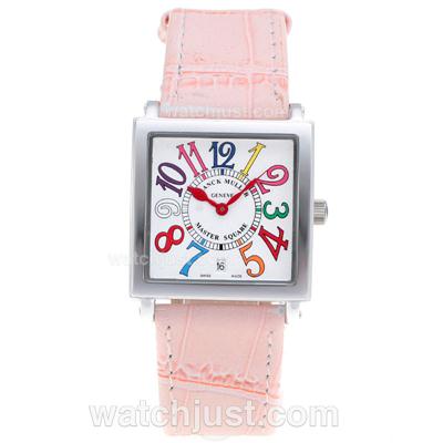 Franck Muller Master Square Colorful Number Markers with White Dial-Mid Size