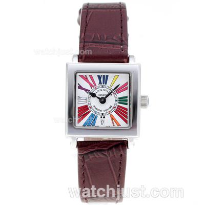 Franck Muller Master Square Colorful Roman Markers with Whie Dial-Lady Size
