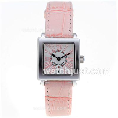 Franck Muller Master Square Pink Roman Markers with White Dial-Lady Size