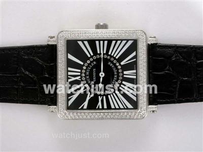 Franck Muller Master Square Swiss ETA Movement Diamond Bezel with Black Dial